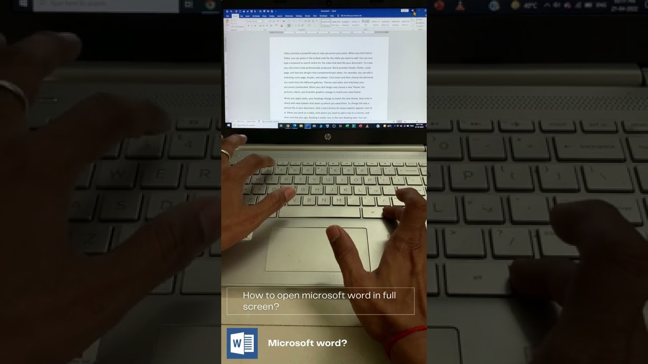Open Microsoft Word in Full Screen Mode