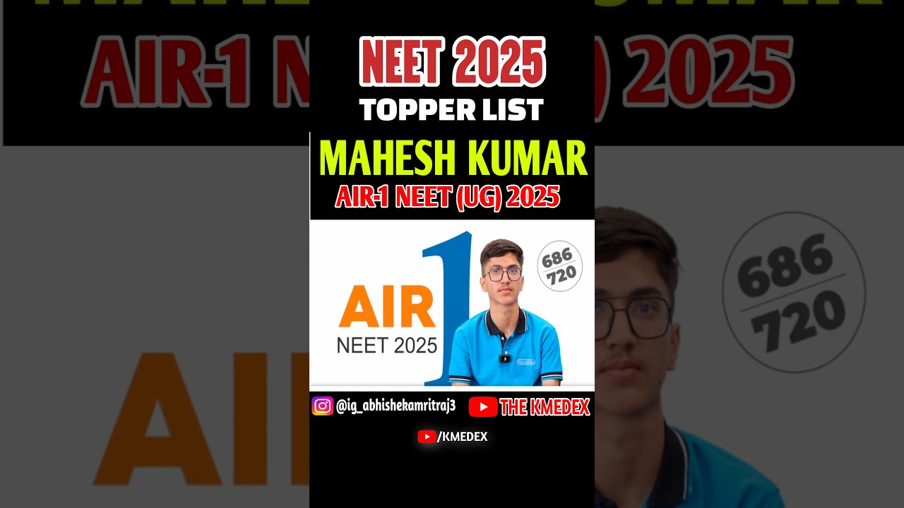 NEET 2025 Topper List Revealed! 🏆 Check the Latest Results & Toppers