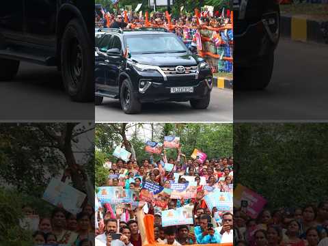 PM Modi receives a grand welcome during in Nava Raipur Atal Nagar, Chhattisgarh | #shorts