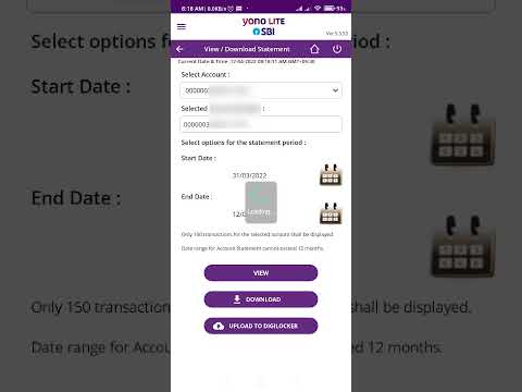 Download Saving Bank account Statement from SBI YONO Lite App in PDF format