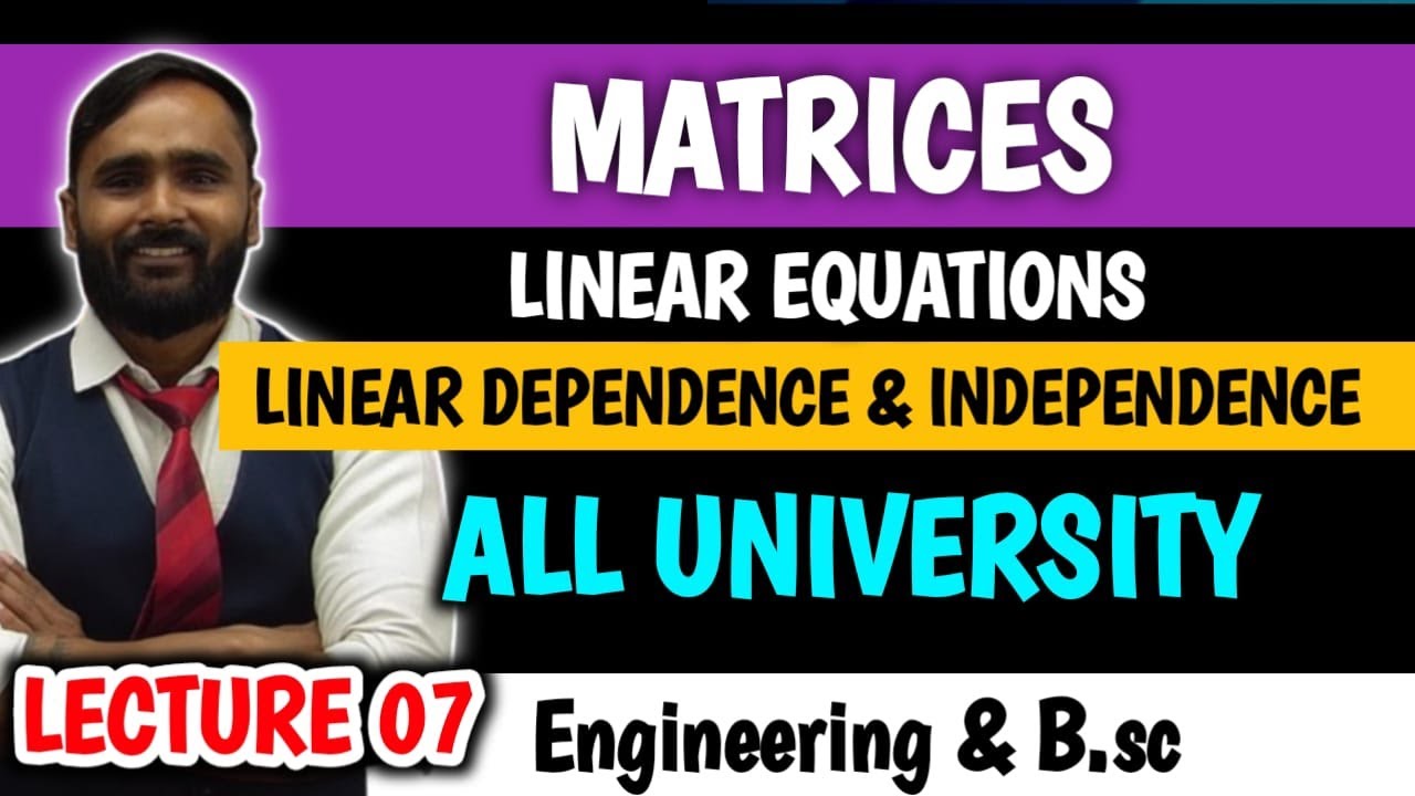 Mastering Matrices: Linear Dependence & Independence Explained by Pradeep Giri Sir ๐