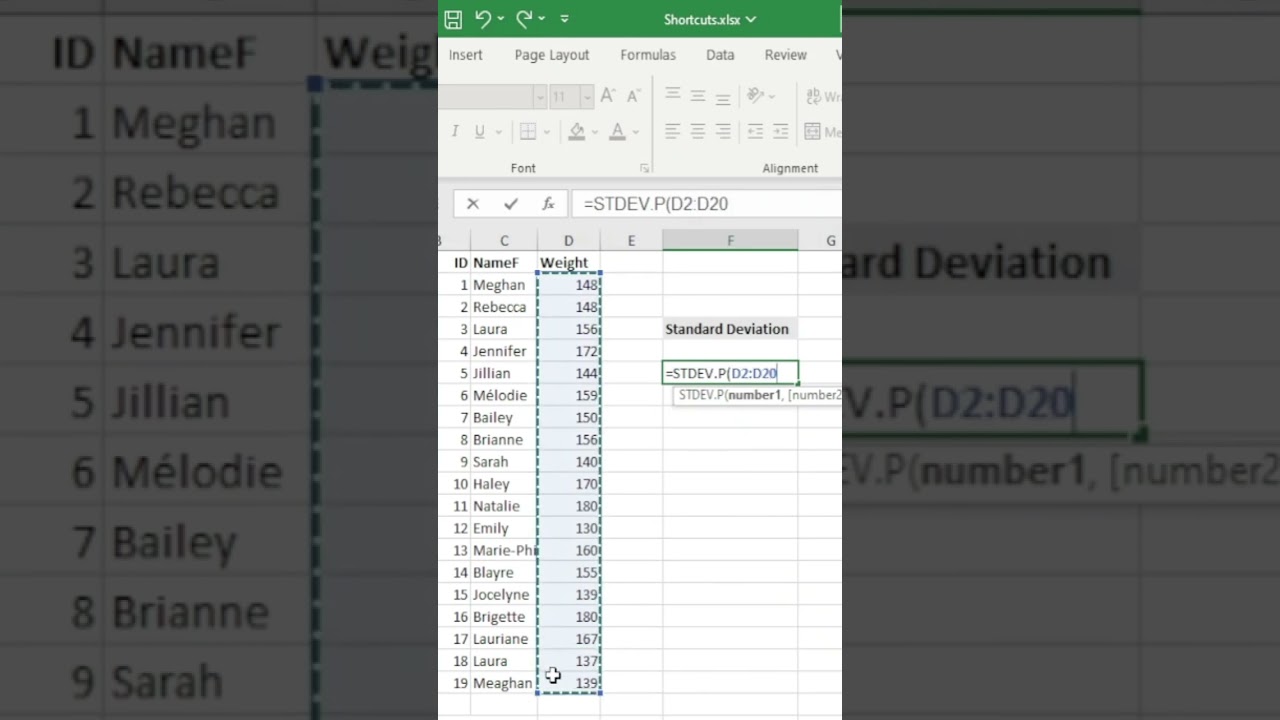 Calculating Standard Deviation in Excel | Quick Tutorial