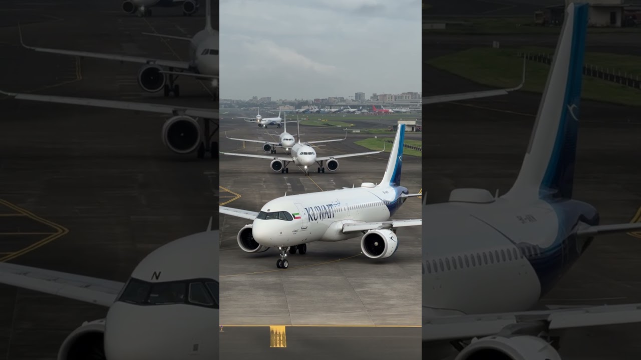 Watch Kuwait Airways Airbus A320neo Taxi at Mumbai Airport ✈️