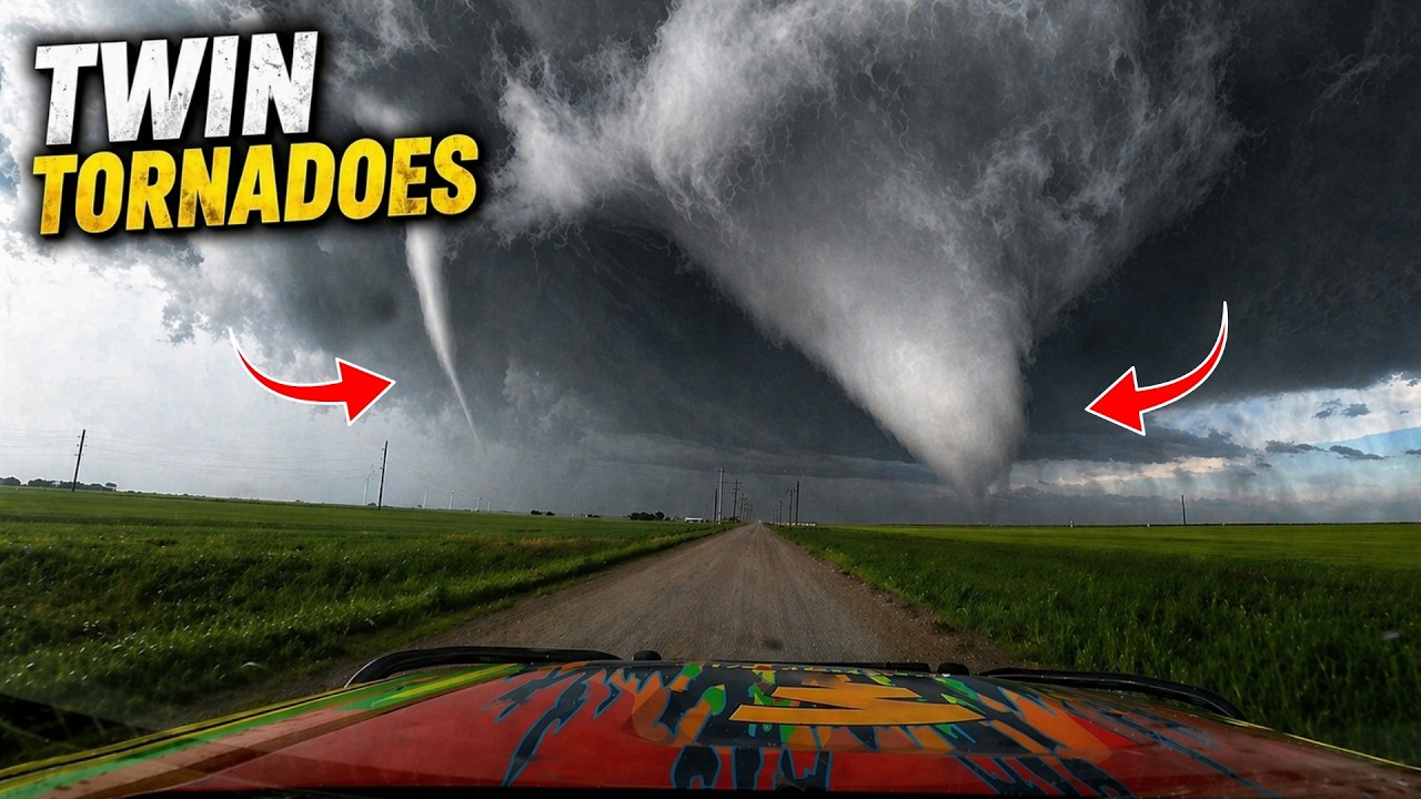 Twin Tornadoes Hit Oklahoma 🌪️ - Storm Chaser Intercepts