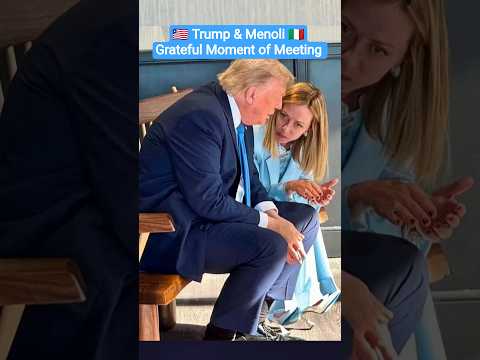 President Donald Trump and Italy female Prime Minister Giorgia Meloni gratefull meeting