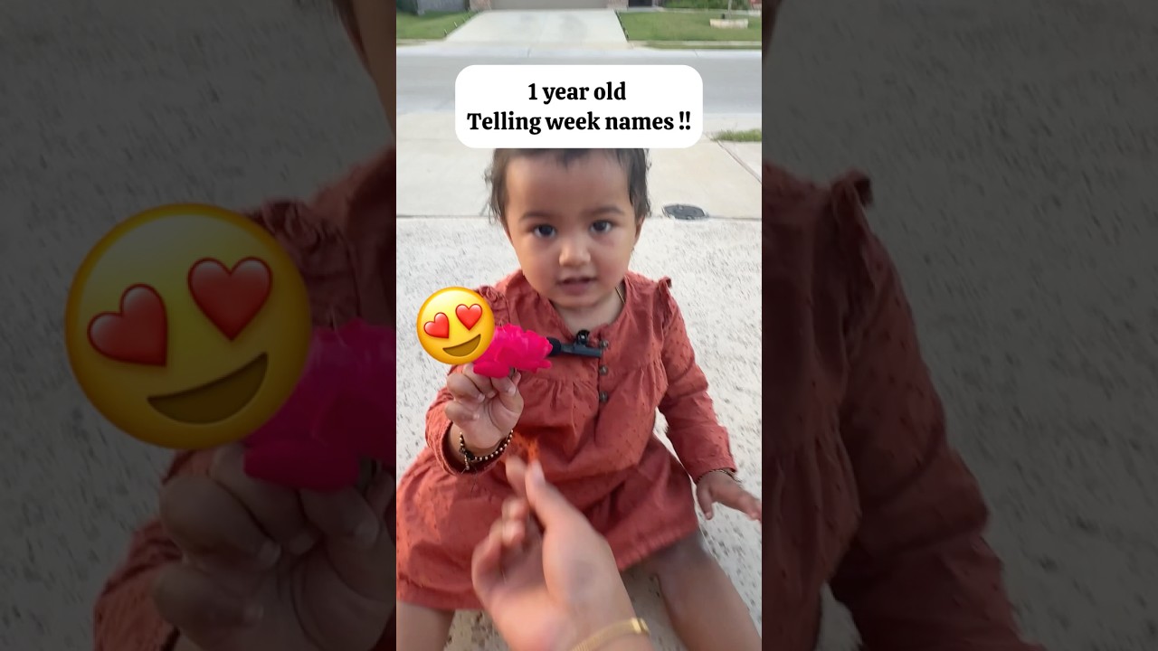 Toddler Learning Weekdays at 1 Year Old 🎉