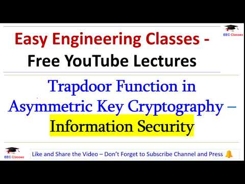 Trapdoor Function in Asymmetric Key Cryptography - | Information Security Lectures Hindi