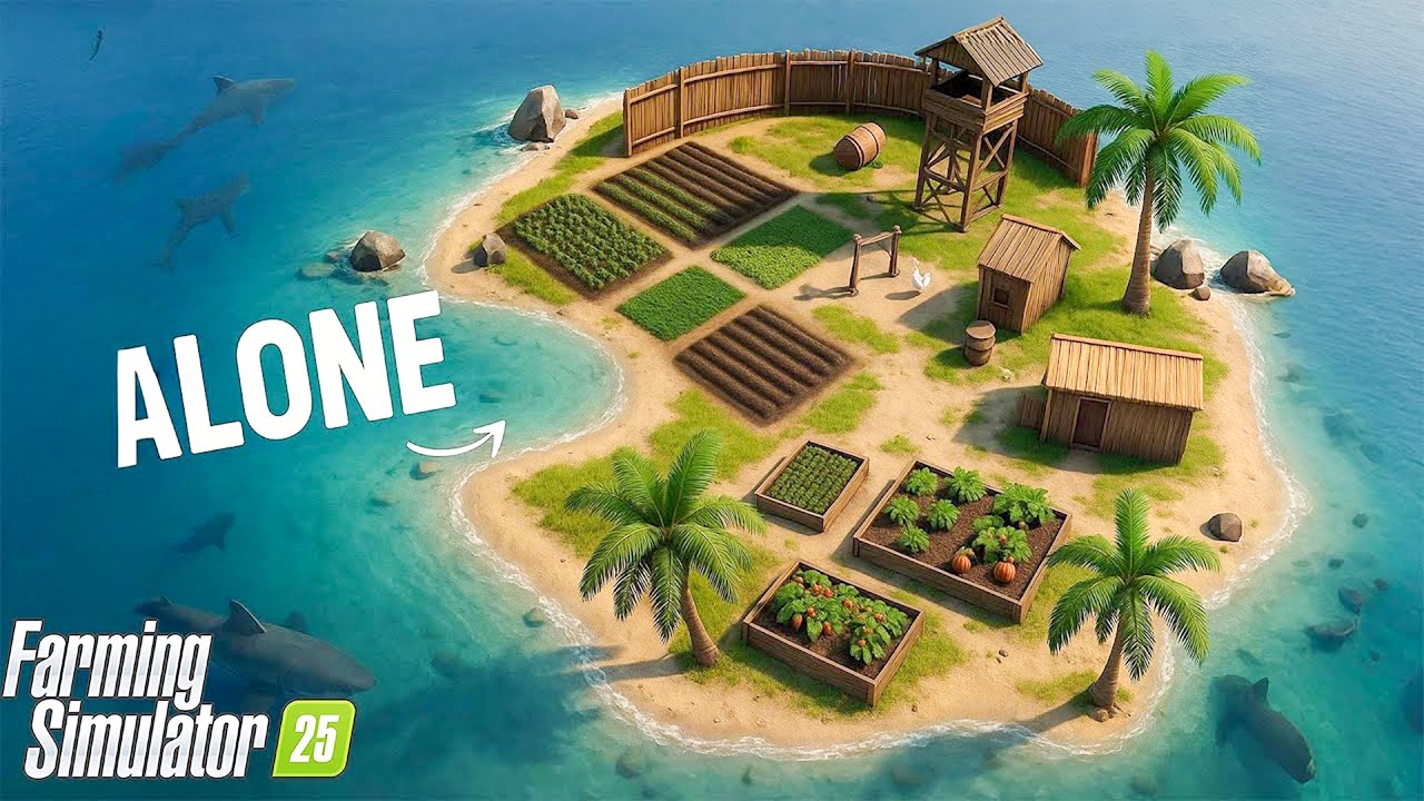 Survive on an Empty Island with $0 in Farming Simulator 25 🌴