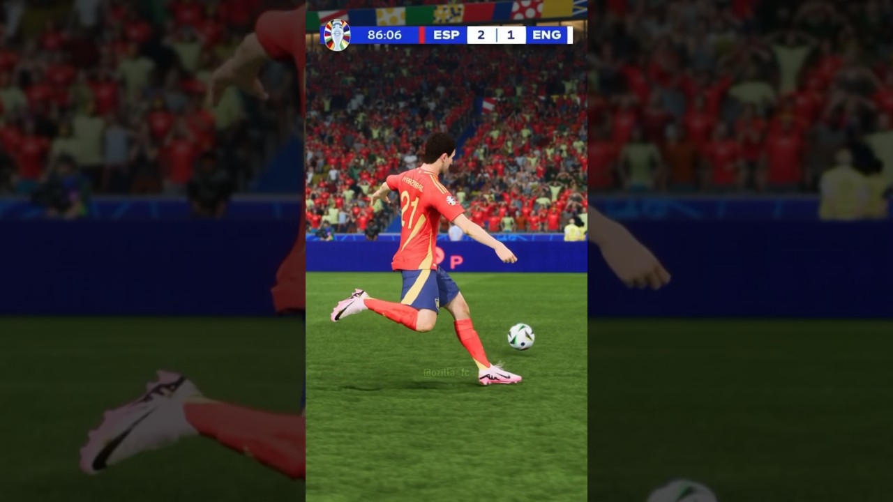 Spain vs England EURO2024 Final highlights but in FC24 🔥 #eafc #eafc24 #fc24 #fut #football #shorts