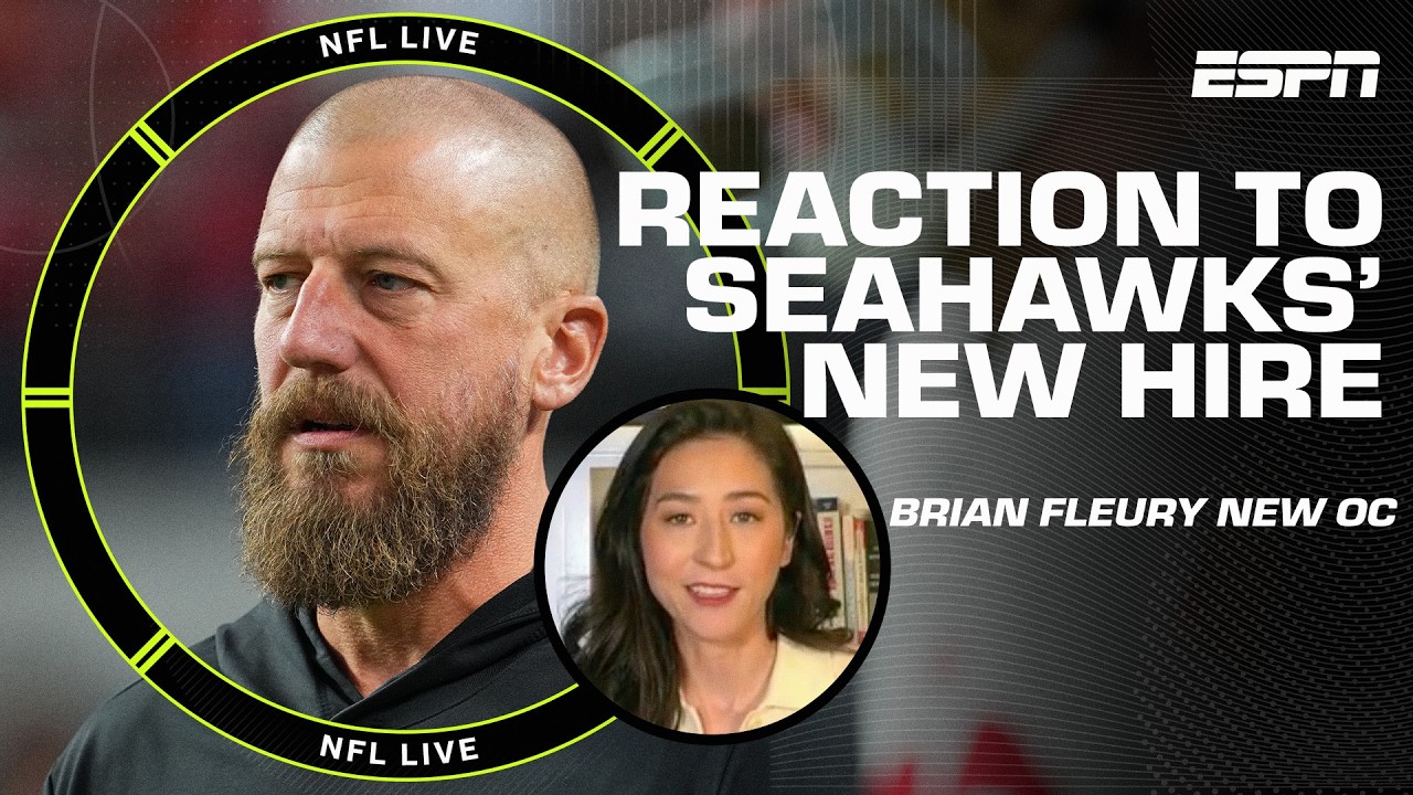 Why I'm intrigued by the Seattle Seahawks hiring Brian Fleury to replace Klint Kubiak | NFL Live