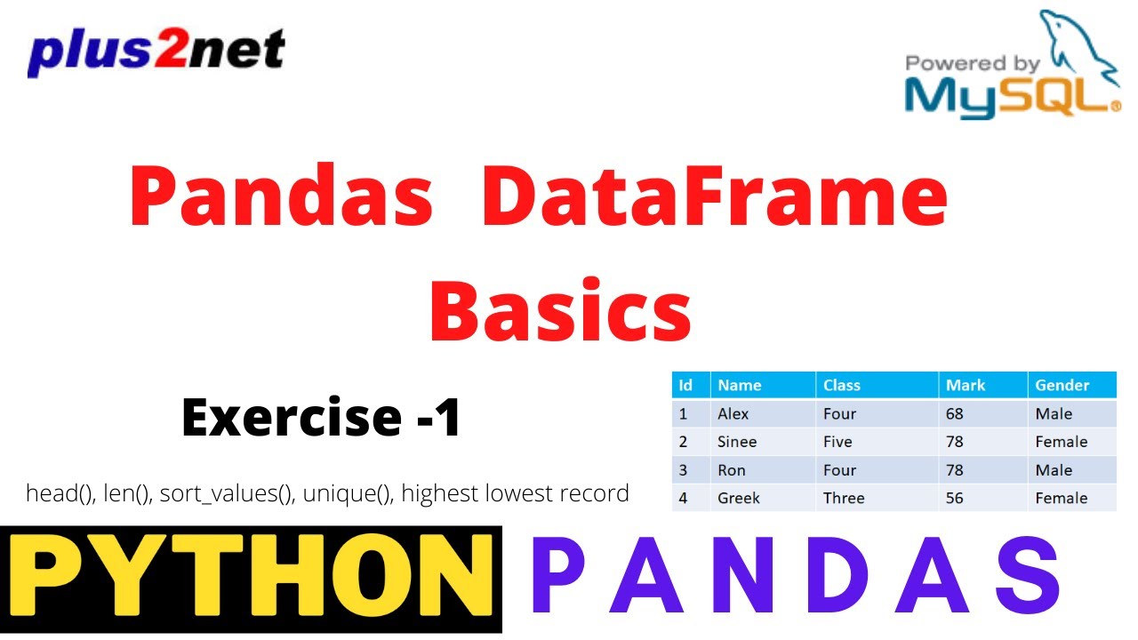 Pandas DataFrame Basics: Shape, Head, Unique & Sorting