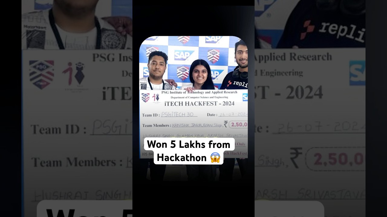 Secret to Win 5 Lakhs Prize in Hackathon #money #college #hackathon