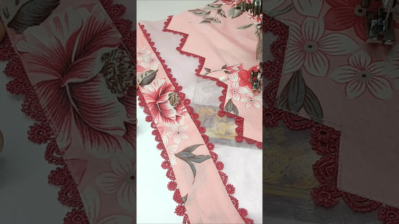 Design With Lace And Organza  Using Sewing Tips And Tricks #shorts #shortsfeed #sewinghacks