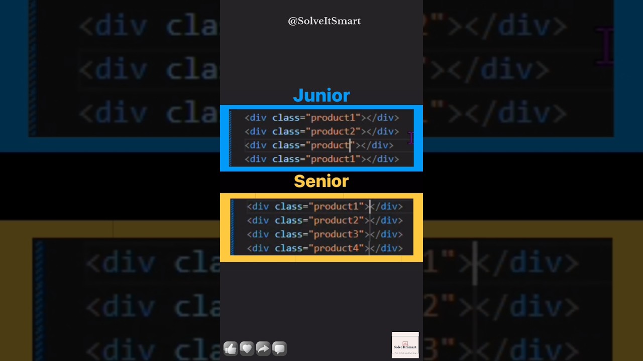 Junior vs Senior: HTML Div Tag Shortcut Trick 🔥