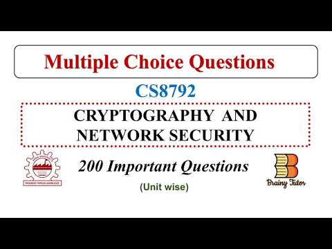 CNS MCQs | CS8792 CRYPTOGRAPHY AND NETWORK SECURITY| 200 Important Multiple Choice Questions|Part- I
