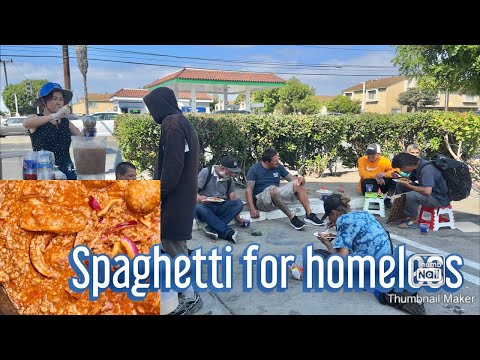 Cooking Huge Spaghetti For The Homeless