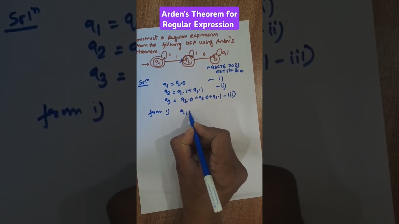 Master Arden's Theorem for Regular Expressions | Diploma 2023 Automata Solutions π