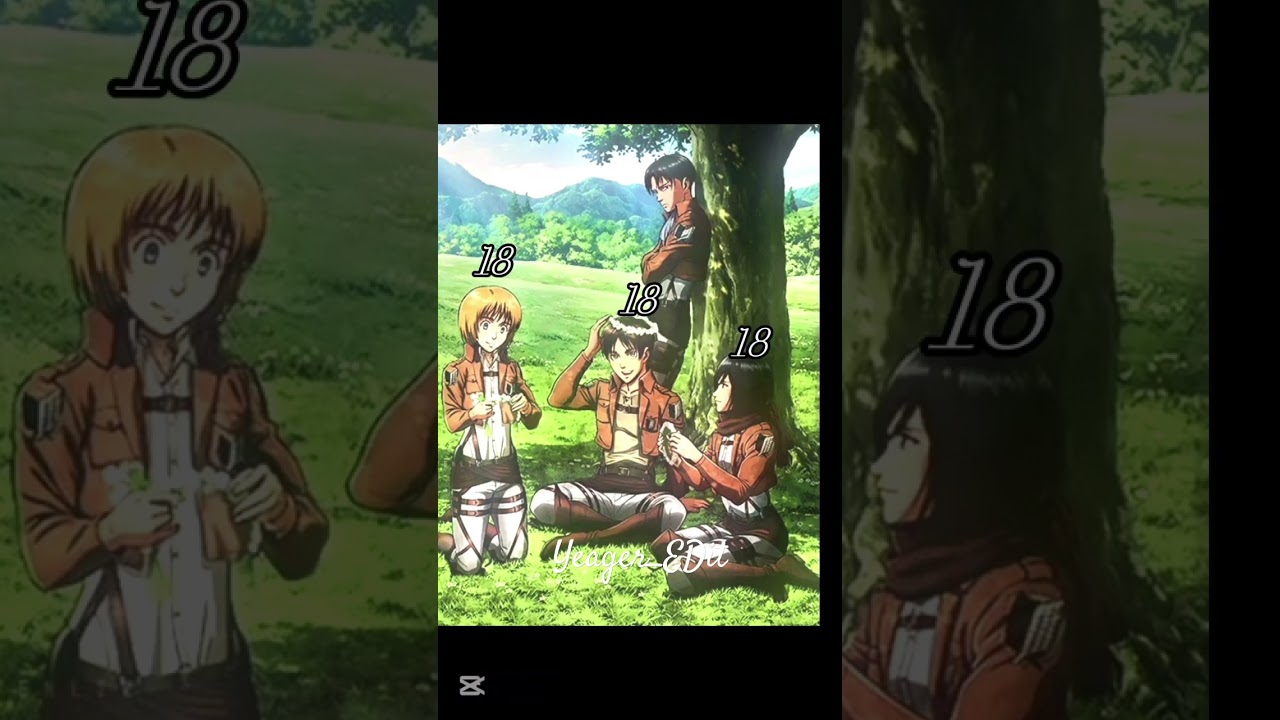 Epic Anime Character Collage: Eren, Mikasa, Armin & Levi Ackerman 🔥