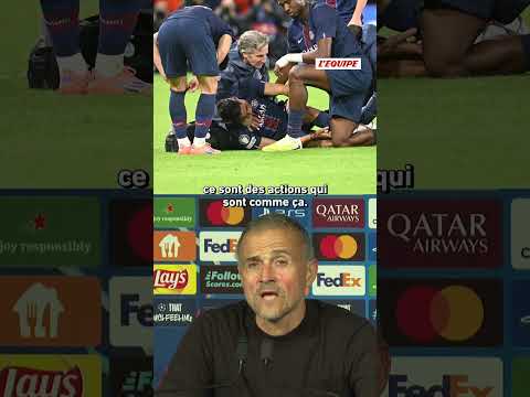 🗣️👏 Luis Enrique réagit à la blessure d'Achraf Hakimi et à la faute Luis Diaz #shorts #football #psg