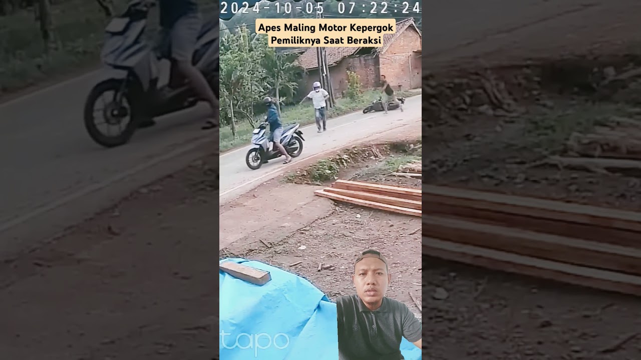 Ape Caught in the Act of Stealing a Motorbike by Its Owner #maling #apes #shortsfeed #shorts #pencurian #fyp