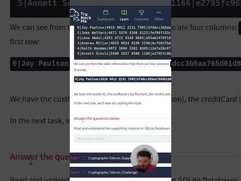 Cryptographic Failures (Supporting Material 1) | Answer the Questions Series #shorts #thm #tryhackme