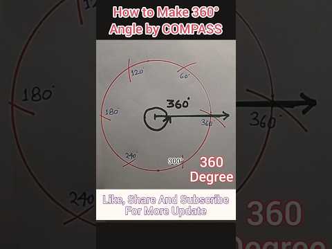 How to Make 360 Degree Angle with Compass|| #Shorts #Ytshorts #viralshort #maths#cbse #cuet #cgl#ssc