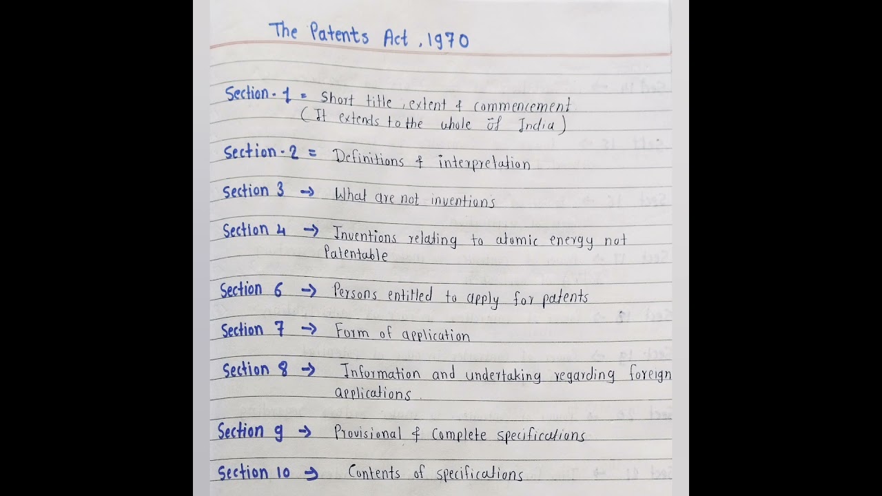 Patent Act 1970: Sections 1-10 Explained 📜