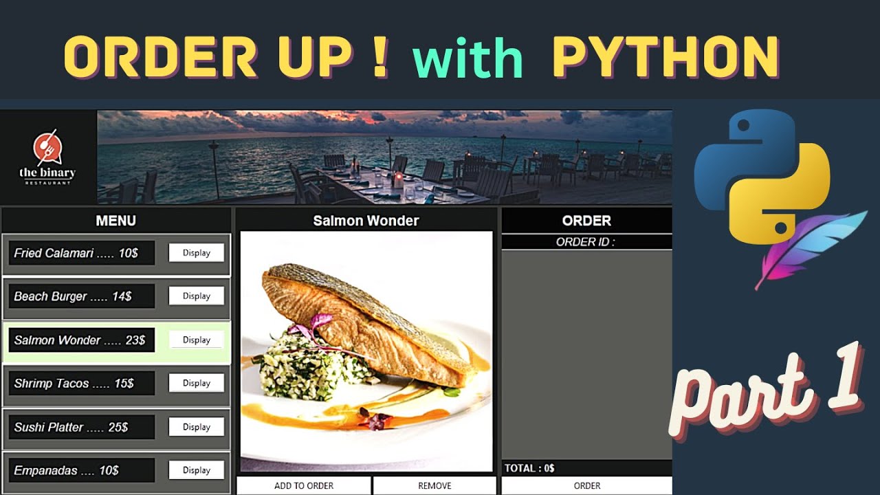 Python Tkinter Restaurant Order System (Part 1) 🍽️