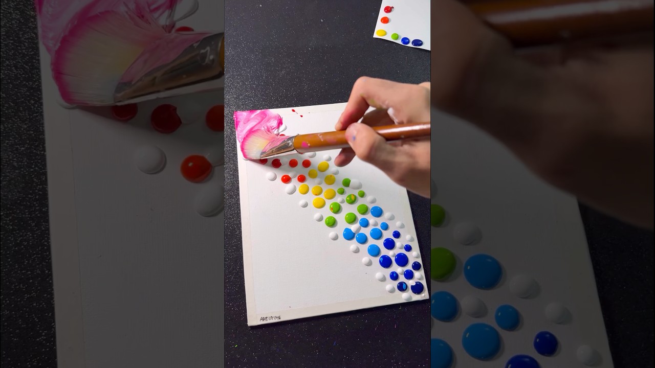 Easy Painting Idea Using a Big Brush! π«Άβ¨π¨ #artwork #shorts #art