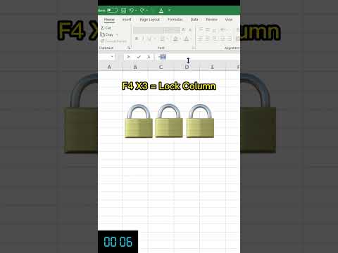 One Excel Shortcut in 15 Seconds : Lock Cells (F4) 🚀 #Excel #shorts