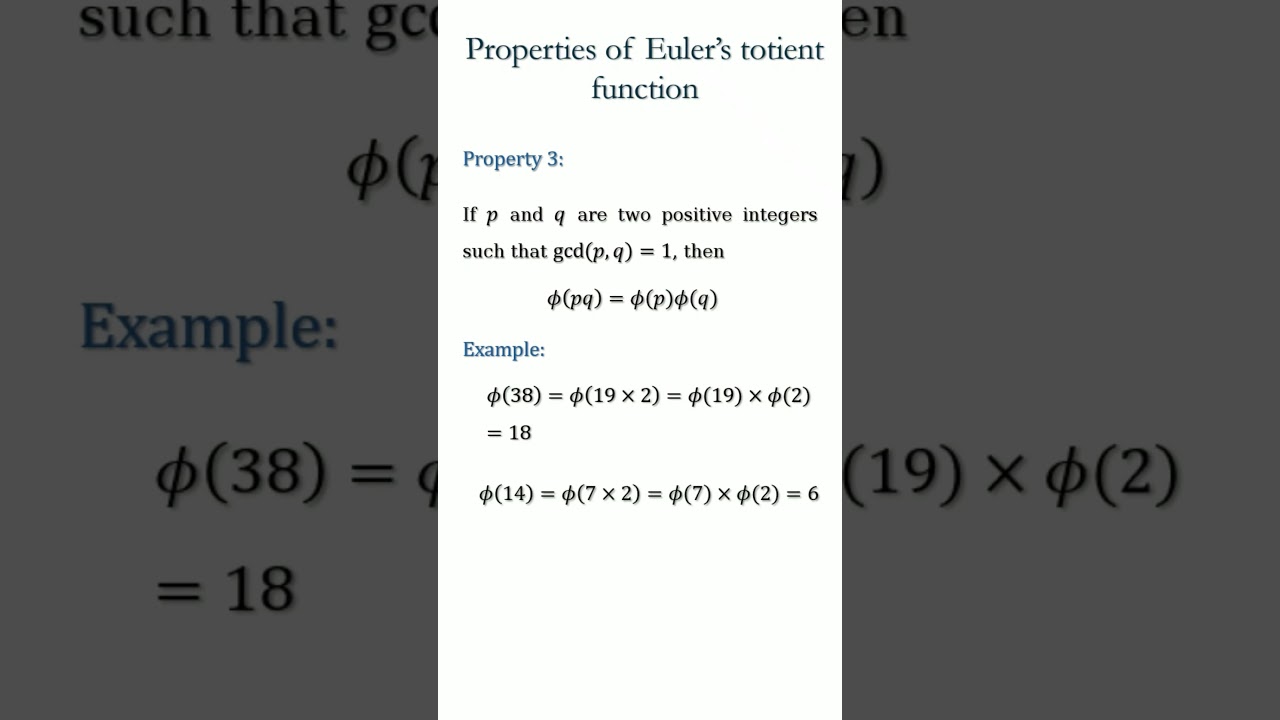 Understanding Euler's Totient Function: Key Properties & Applications 🔐