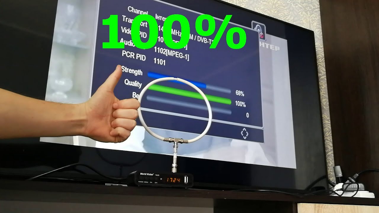 Антенна DVB-T2 без паяльника для цифрового ТВ 📡