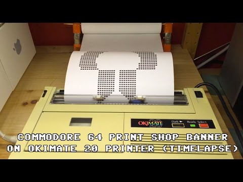 Commodore 64 Print Shop Banner on Okimate 20 Printer [Timelapse]