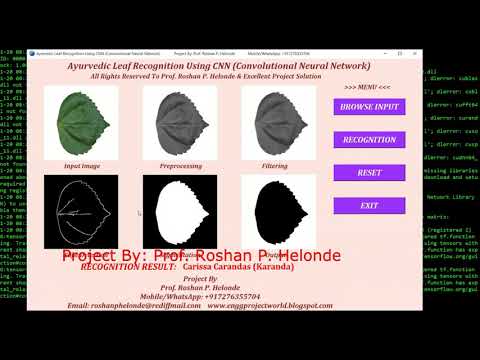 Python Code for Medicinal Plant Leaf Recognition Using CNN | Python OpenCV Source Code IEEE Project