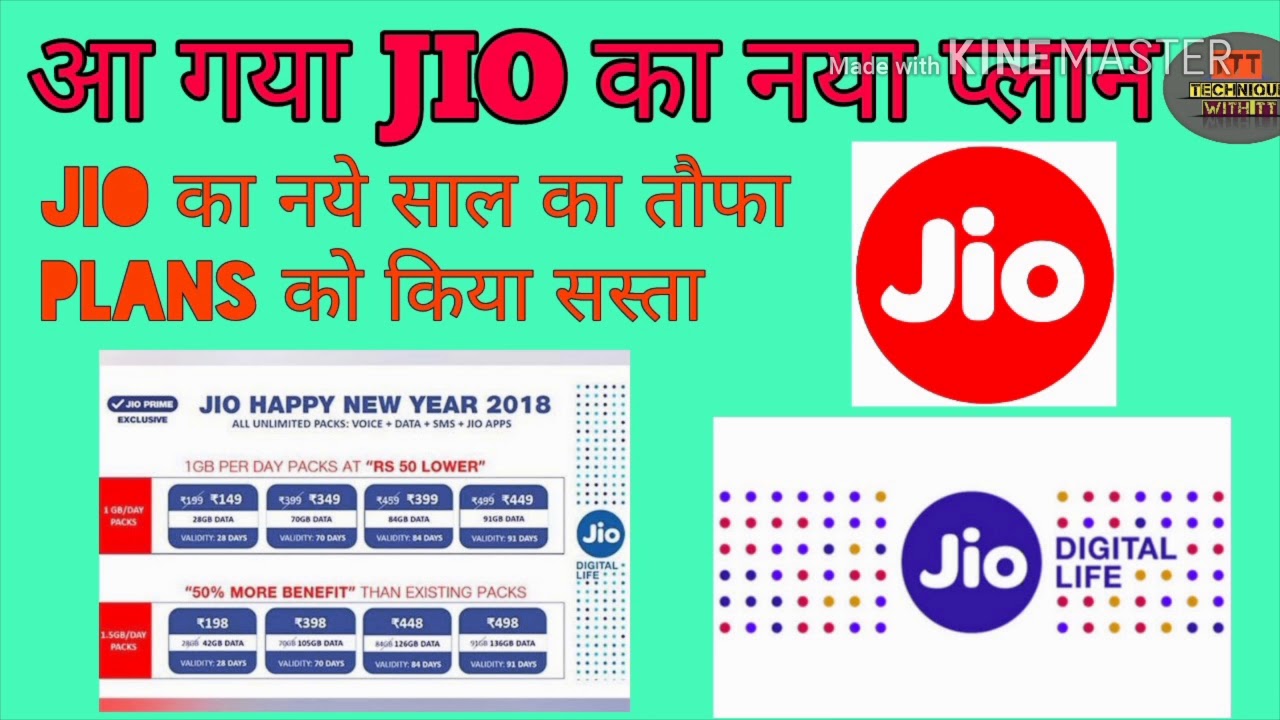 Jio New Year Offer 2018: Plans Reduced by ₹50 🎉