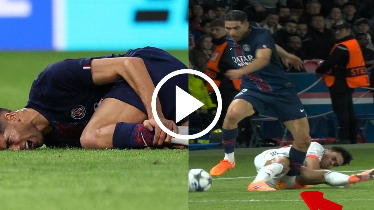 Achraf Hakimi Suffered Severe Injury After Brutal Tackle by Luis Diaz in PSG vs Bayern Match 😱