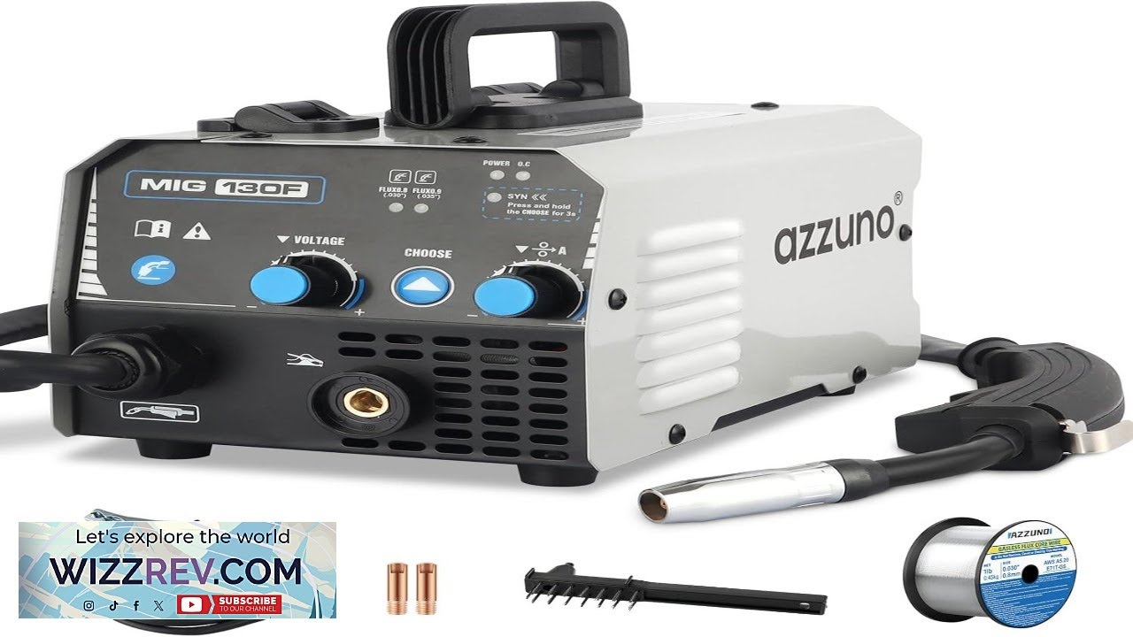 AZZUNO 110V Flux Core MIG Welder 130Amp, Gasless