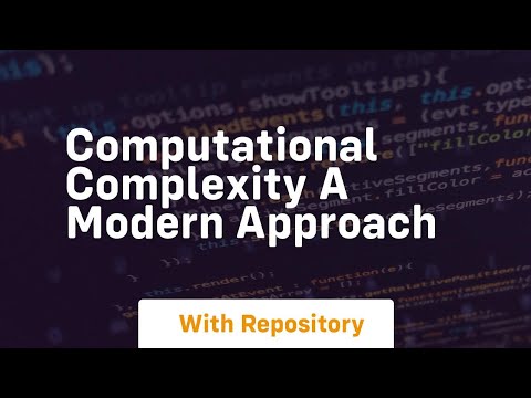 computational complexity a modern approach