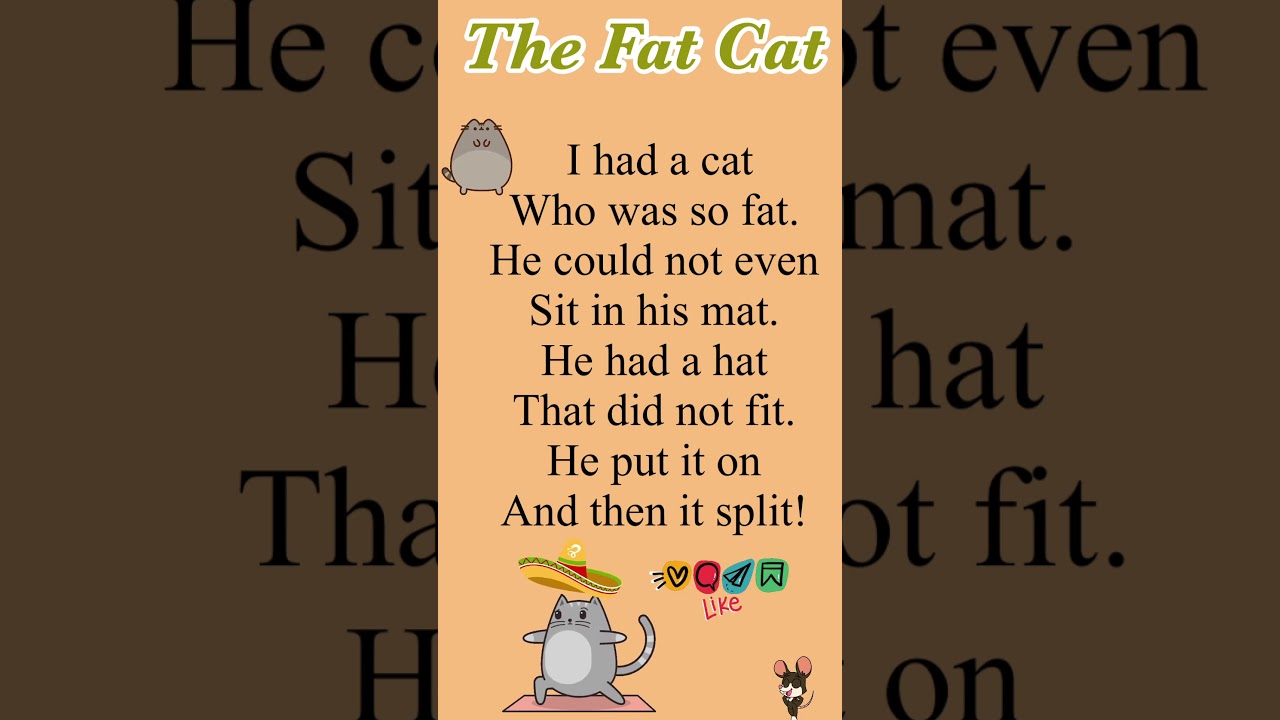 English Poem || The Fat Cat-Kids Poem