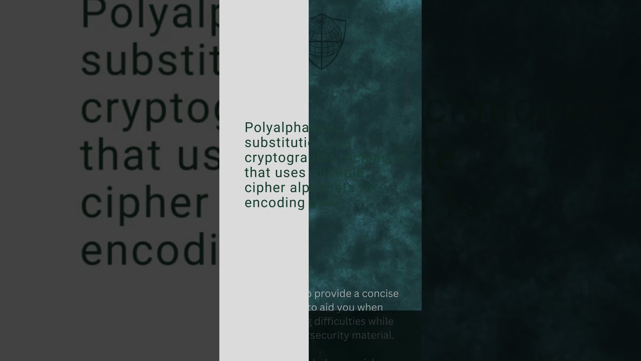 Polyalphabetic Substitution, Cybersecurity Mini Dictionary #shorts