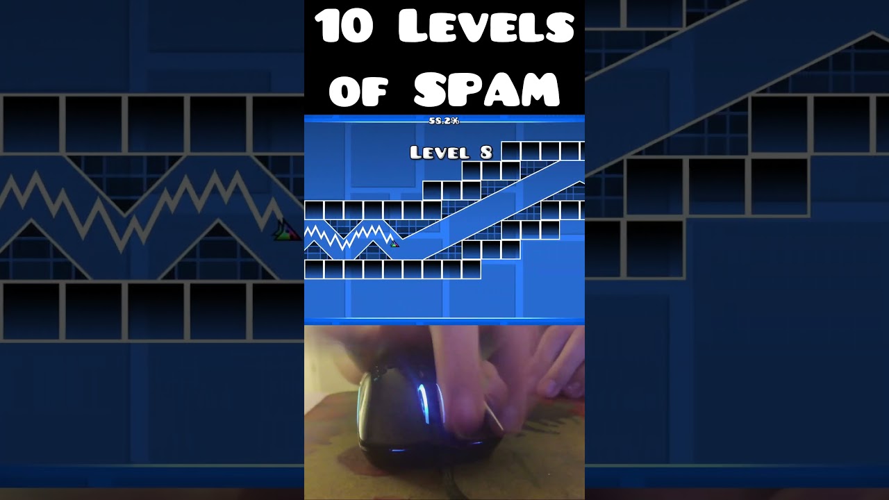 10 Levels of SPAM in Geometry Dash #shorts