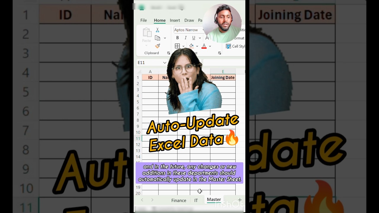 Auto-Update Master Sheet in Excel π