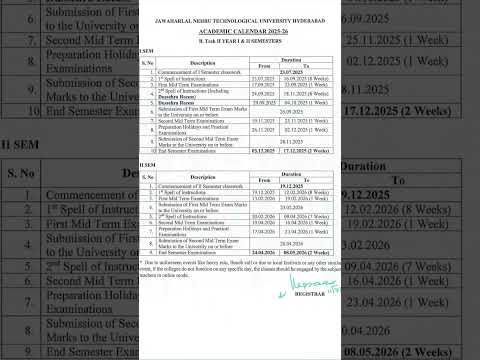 “R22 Jntuh Academic Calendar of 2-1and 2-2“ #jntuh #btech #trending #youtubeshorts #viral