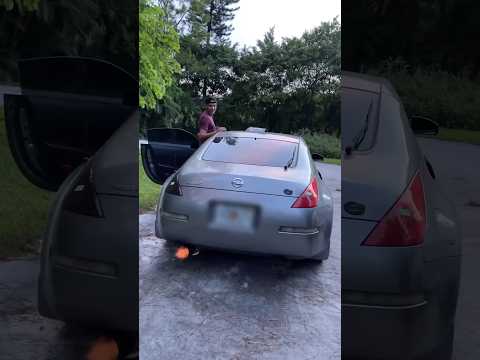 Mom reacts to my straight piped 350z😂