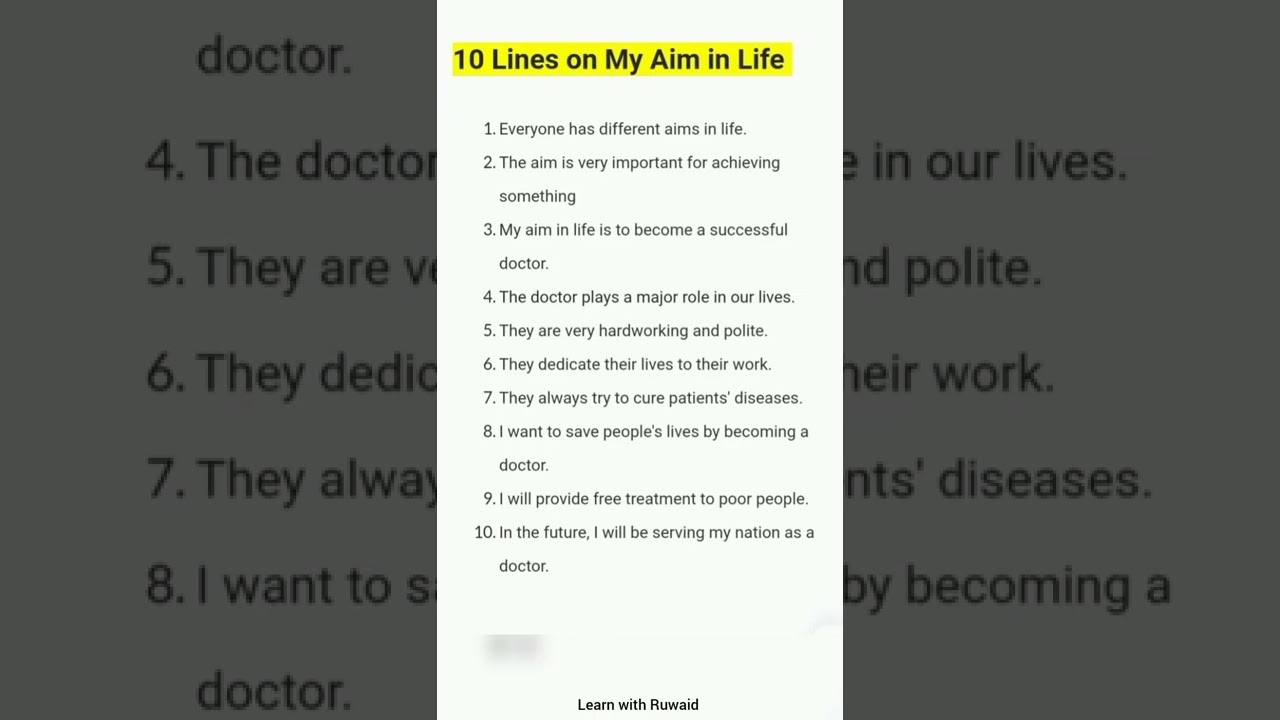 10 My Aim in Life: A Short 10-Line Essay to Inspire You ✨