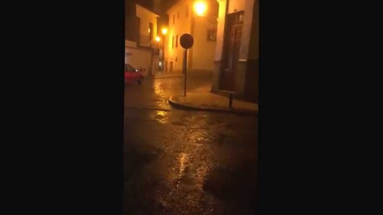 Intensa Chuva na Baixa de Faro, Algarve, Portugal