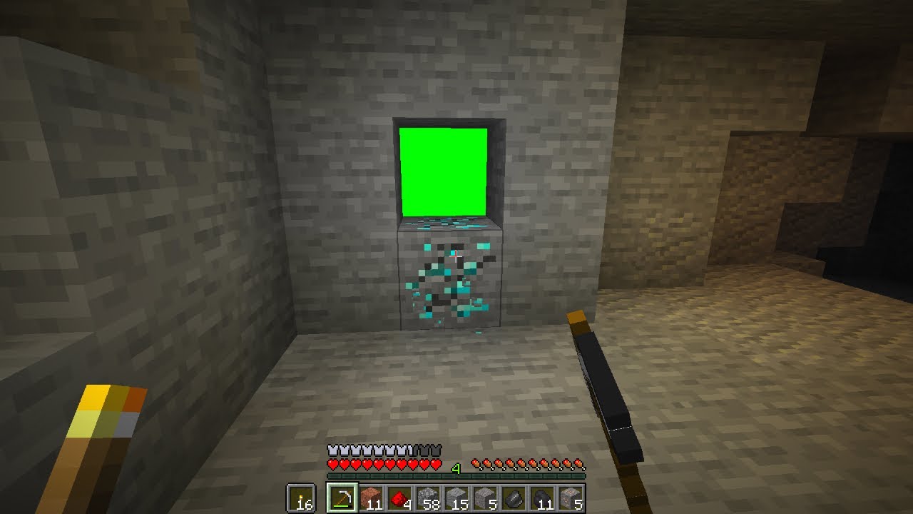 Minecraft Mining Green Screen for Video Editing 🎮