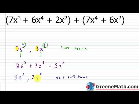Algebra 2 Lesson #34 Polynomial Basics | Adding and Subtracting Polynomials