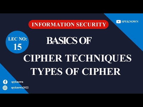 LECTURE-15 Basics of Cipher Techniques || Substitution & Transposition Cipher Explained in Hindi