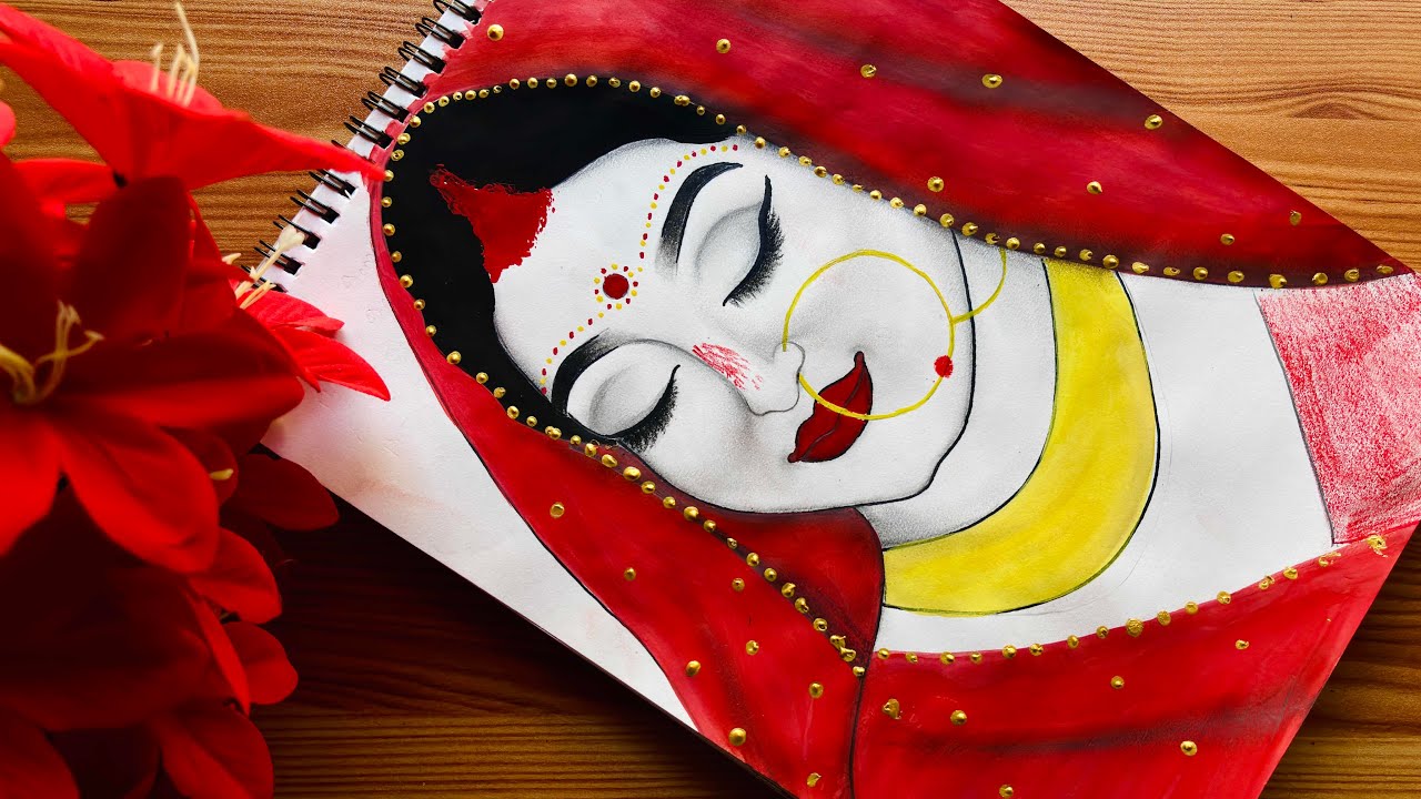 Step-by-Step Bengali Bride Sketch Tutorial 🎨